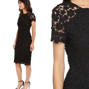Shoshanna black eyelete lace midi dress size 10